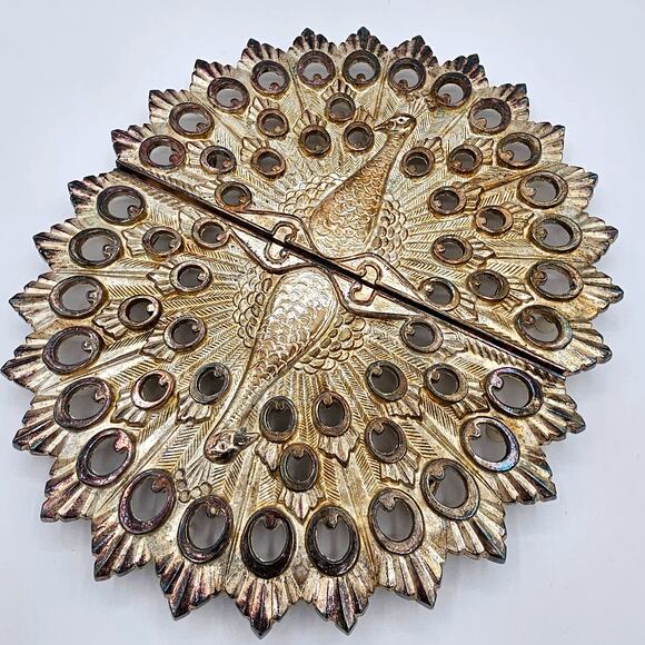 Goldinger Peacock EPZ Italy Silver-Plated Hot Plate Stand | Expandable Trivitt - Picture 2 of 9